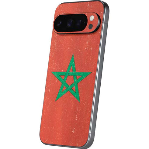 Morocco Flag Distressed Google Pixel 9 Pro Skin